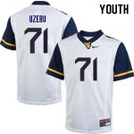 Youth West Virginia Mountaineers NCAA #71 Junior Uzebu White Authentic Nike Stitched College Football Jersey IG15G26AD